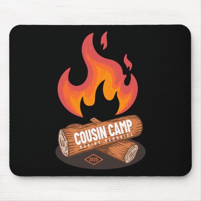 Cousin Camp 2025 Fun Summer Camping Campfire Graph Mouse Pad (Front)