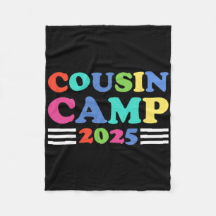 Cousin Camp 2025 Funny Summer Camping Family Fleece Blanket