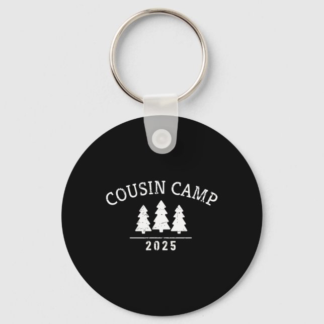Cousin Camp 2025 Minimalist Tree Artwork Fun Summe Key Ring (Front)