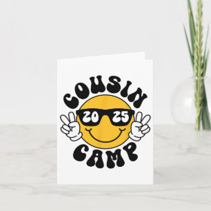 Cousin Camp 2025 Smile Face Vacation Summer Campin Card