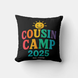 Cousin Camp 2025 Summer Vacation Fun Camping Cushion