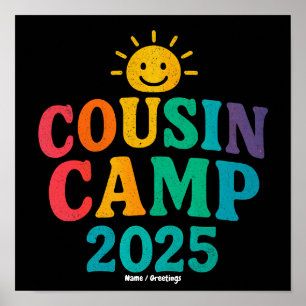 Cousin Camp 2025 Summer Vacation Fun Camping Poster