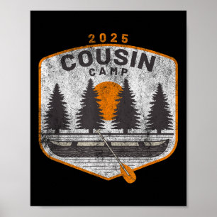 Cousin Camp 2025 Vintage Canoe Art Summer Family C Poster