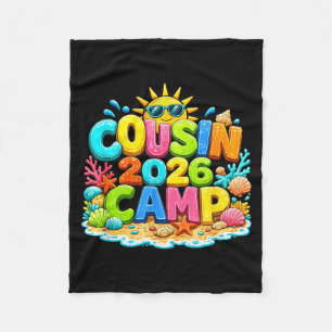 Cousin Camp 2026 Camping Summer Vacation Family Fleece Blanket