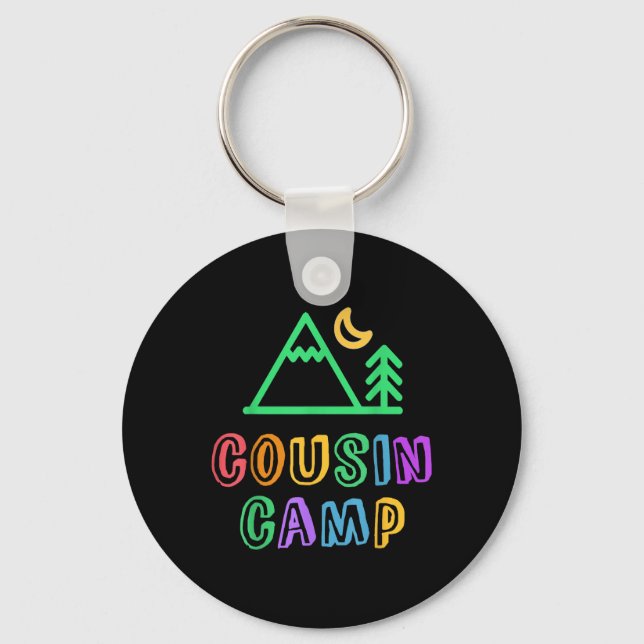 Cousin Camp Mountain Forest Best Camping Besties E Key Ring (Front)