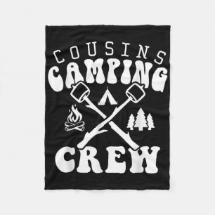 Cousin Camping Crew 2024 Shirt Family Vacation Cam Fleece Blanket