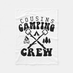 Cousin Camping Crew 2025 Shirt Family Vacation Cam Fleece Blanket