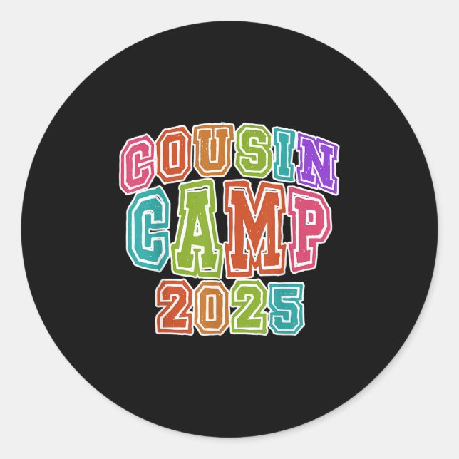 Cousin Camping Crew 2025 Spring Break Summer Trip  Classic Round Sticker (Front)
