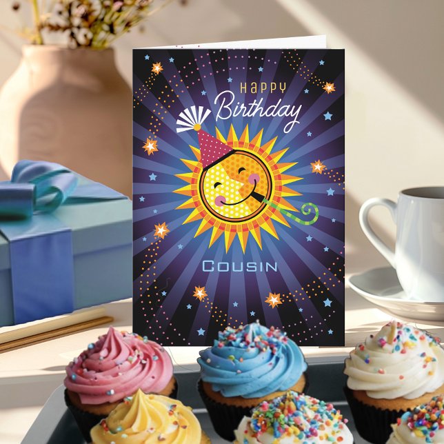 Cousin Celestial Sun Universe Happy Birthday Card (Creator Uploaded)
