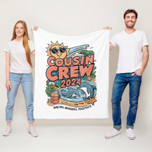 Cousin crew 2024 Summer Vacation Beach Family Trip Fleece Blanket