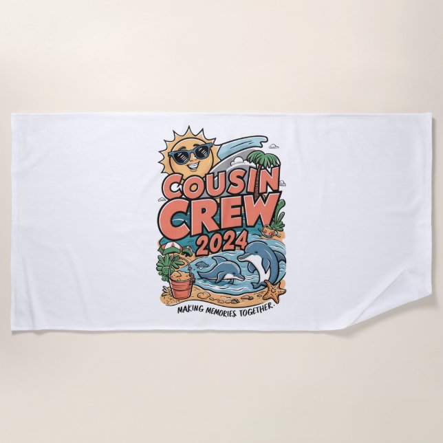 Cousin crew 2024 Summer Vacation Beach Family Trip Towel (Front)