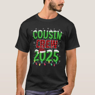 Cousin Crew 2025 Christmas Xmas Lights Santa Pajam T-Shirt