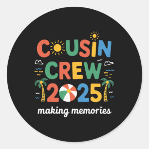 Cousin Crew 2025 Family Matching Boys Girls Cousin Classic Round Sticker