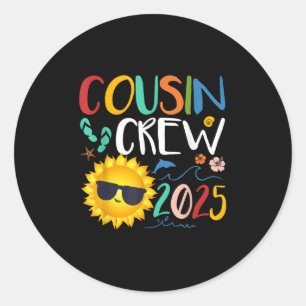 Cousin Crew 2025 Shirt Family Vacation Beach  Classic Round Sticker