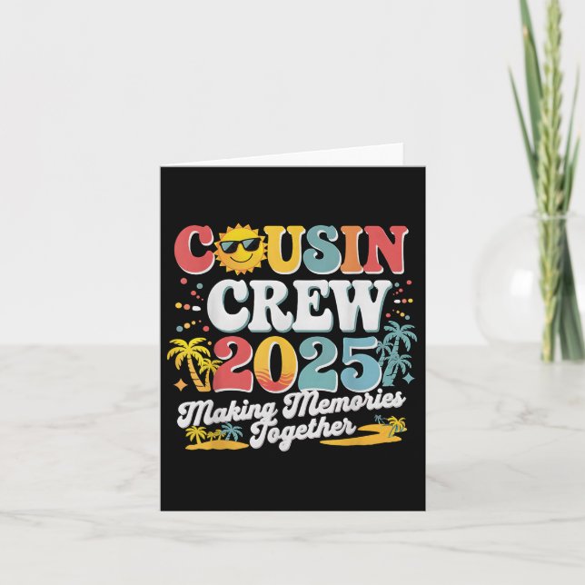 Cousin Crew 2025 Summer Vacation Beach Family Trip Card (Front)