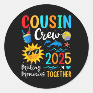 Cousin Crew 2025 Summer Vacation Beach Family Trip Classic Round Sticker
