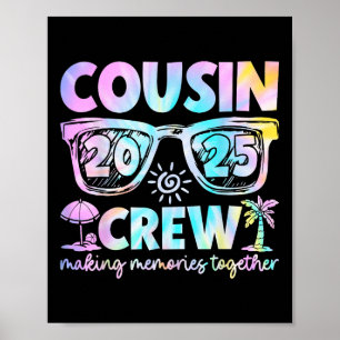 Cousin Crew 2025 Summer Vacation Beach Family Trip Poster