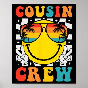 Cousin Crew 2025 Summer Vacation Beach Family Trip Poster