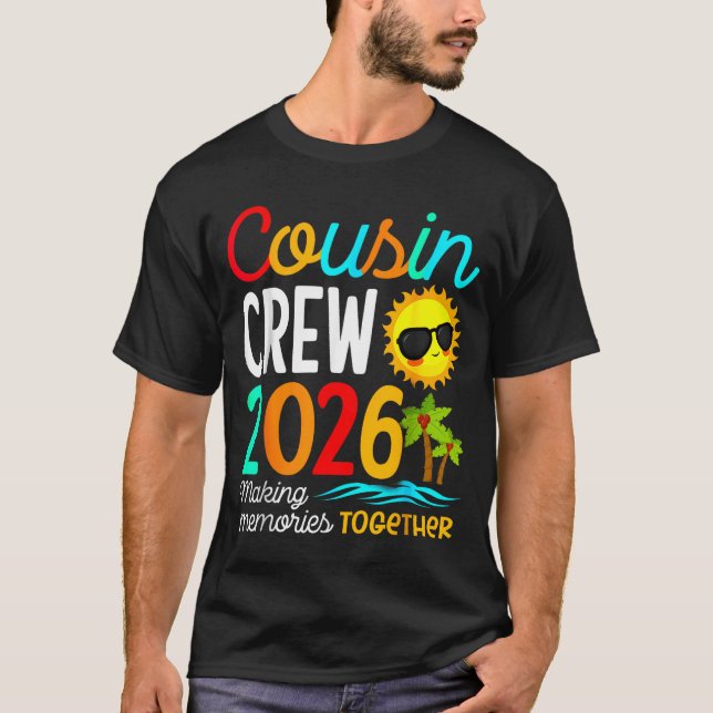 Cousin Crew 2026 Summer Vacation Beach Family Trip T-Shirt (Front)
