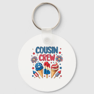 Cousin Crew 4th Of July Ice Cream Patriotic Kids B Key Ring