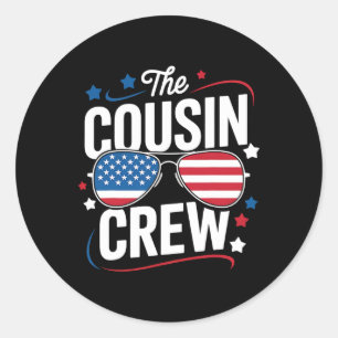 Cousin Crew 4th Of July Matching Family Patriotic  Classic Round Sticker