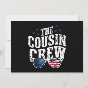 Cousin Crew 4th of July Patriotic American Family  Invitation