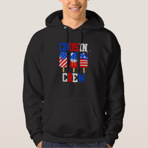 Cousin Crew 4th of July  Popsicle Us Flag Patrioti Hoodie