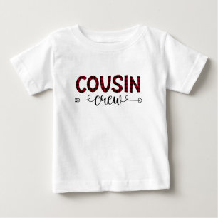 Cousin Crew Buffalo Plaid Pattern Christmas Baby T-Shirt