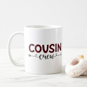 Cousin Crew Buffalo Plaid Pattern Christmas Coffee Mug