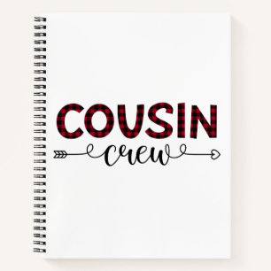Cousin Crew Buffalo Plaid Pattern Christmas Notebook