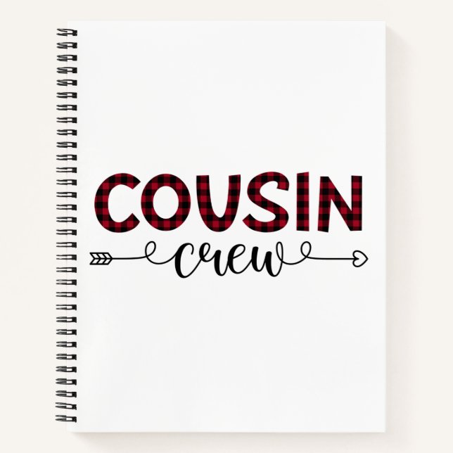 Cousin Crew Buffalo Plaid Pattern Christmas Notebook (Front)