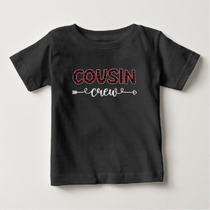 Cousin Crew Buffalo Plaid Pattern Family Christmas Baby T-Shirt