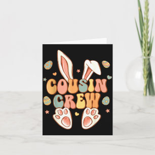 Cousin Crew Bunny Easter Shirts Boys Girls Family Card