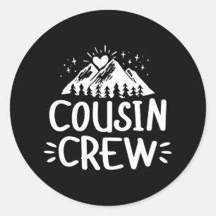 Cousin Crew Camping Outdoor Mountain Summer Classic Round Sticker