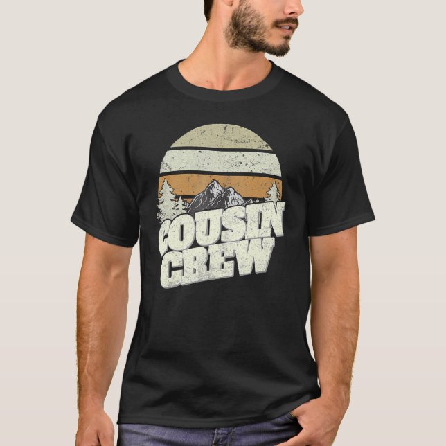 Cousin Crew Camping Outdoor Sunset Summer Camp 1 T-Shirt (Front)