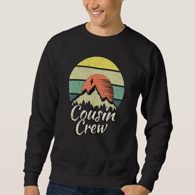 Cousin Crew Camping Outdoor Sunset Summer Camp  Sweatshirt (Front)