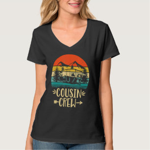 Cousin Crew Camping Outdoor Sunset Summer Camp Vin T-Shirt