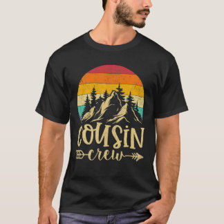 Cousin Crew Camping Outdoor Sunset Summer Camp Vin T-Shirt