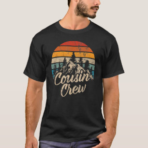 Cousin Crew Camping Outdoor Sunset Summer Camp Vin T-Shirt