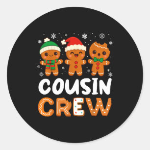 Cousin Crew Christmas 2025 Cookie Kids Boy Girl Fa Classic Round Sticker