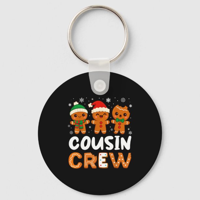 Cousin Crew Christmas 2025 Cookie Kids Boy Girl Fa Key Ring (Front)