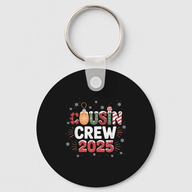 Cousin Crew Christmas 2025 Family Matching Xmas  Key Ring (Front)