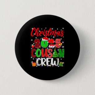 Cousin Crew Christmas 2025 Pjs Pajamas Xmas Family 6 Cm Round Badge