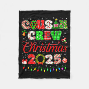 Cousin Crew Christmas 2025 Pjs Pajamas Xmas Family Fleece Blanket