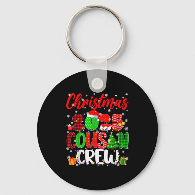 Cousin Crew Christmas 2025 Pjs Pajamas Xmas Family Key Ring (Front)