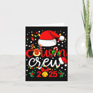 Cousin Crew Christmas 2025 Santa Kids Family Match Card