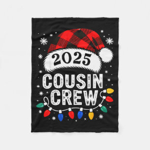 Cousin Crew Christmas 2025 Santa Kids Family Match Fleece Blanket