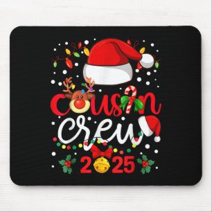 Cousin Crew Christmas 2025 Santa Kids Family Match Mouse Pad
