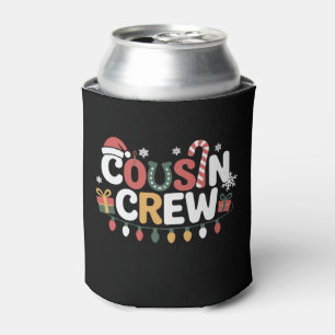 Cousin Crew Christmas Candy Cane Lights Xmas Hat Can Cooler