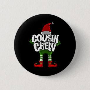 Cousin Crew Christmas Elf Matching Family  6 Cm Round Badge
